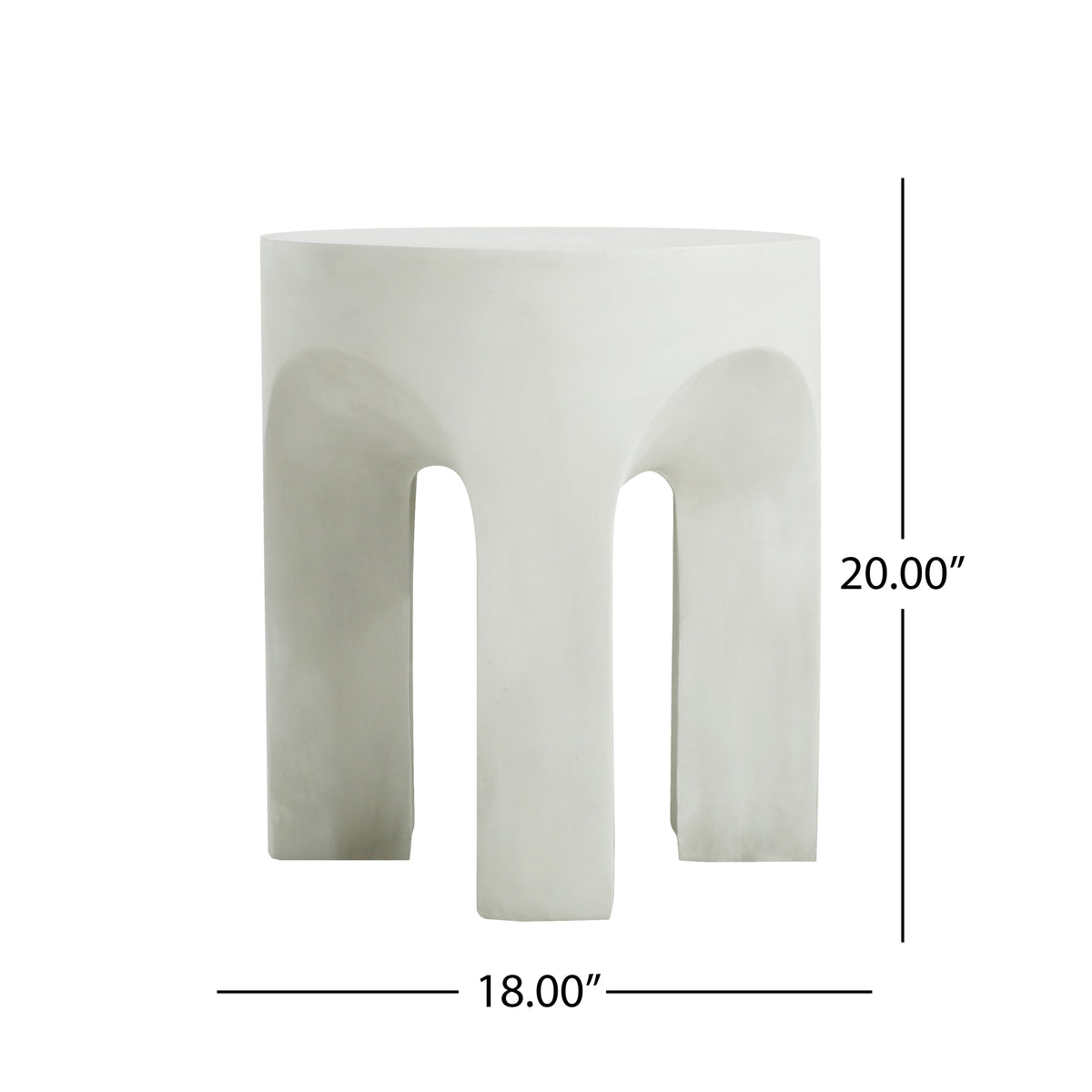 Outdoor MGO Round Top Side Table/End Table in Antique White