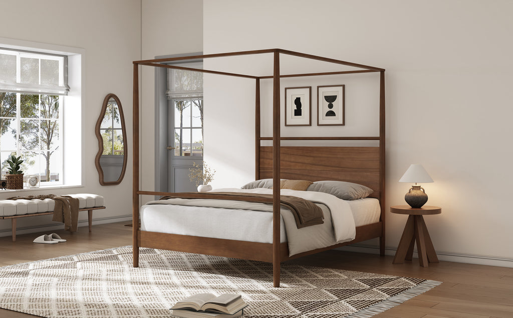 Solid Wood Canopy Bed Frame – King Size