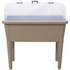 Raised Garden Bed with Ventilated Transparent Greenhouse Lid