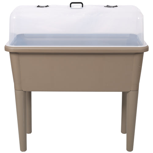 Raised Garden Bed with Ventilated Transparent Greenhouse Lid
