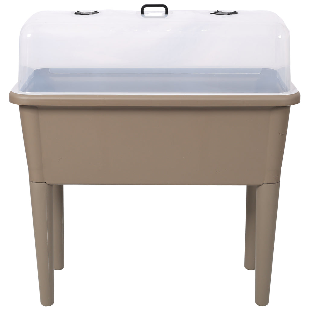 2-Piece Raised Garden Bed with Ventilated Greenhouse Lid