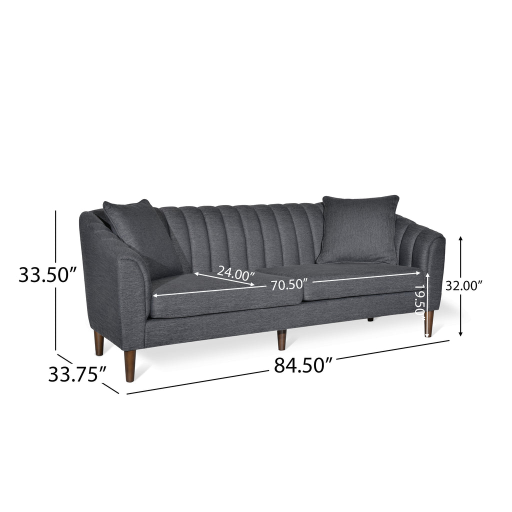 Contemporary 3-Seater Sofa with Accent Pillows