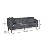 Contemporary 3-Seater Sofa with Accent Pillows