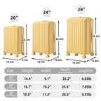 3-Piece ABS Spinner Wheel Luggage Set in Yellow