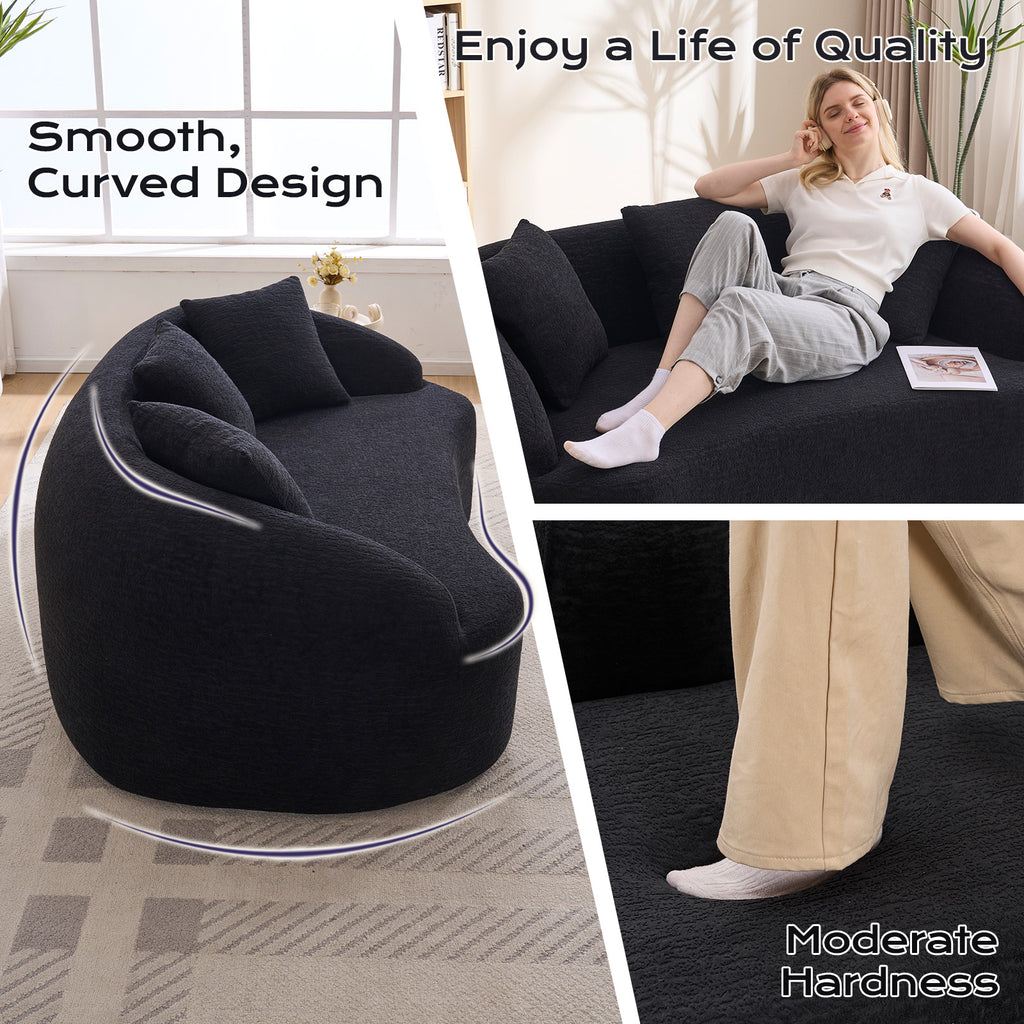 LY-049S Curved Modern Boneless Sofa Loveseat