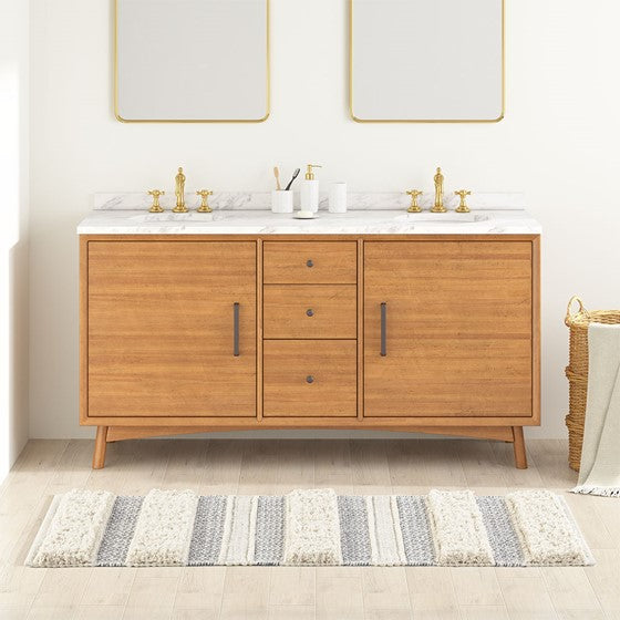 Woven Texture Stripe Bath Rug