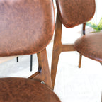 Kelsey Brown Leather Dining Chair Set of 2
