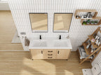 60" Freestanding Bathroom Vanity with Double Resin Sink