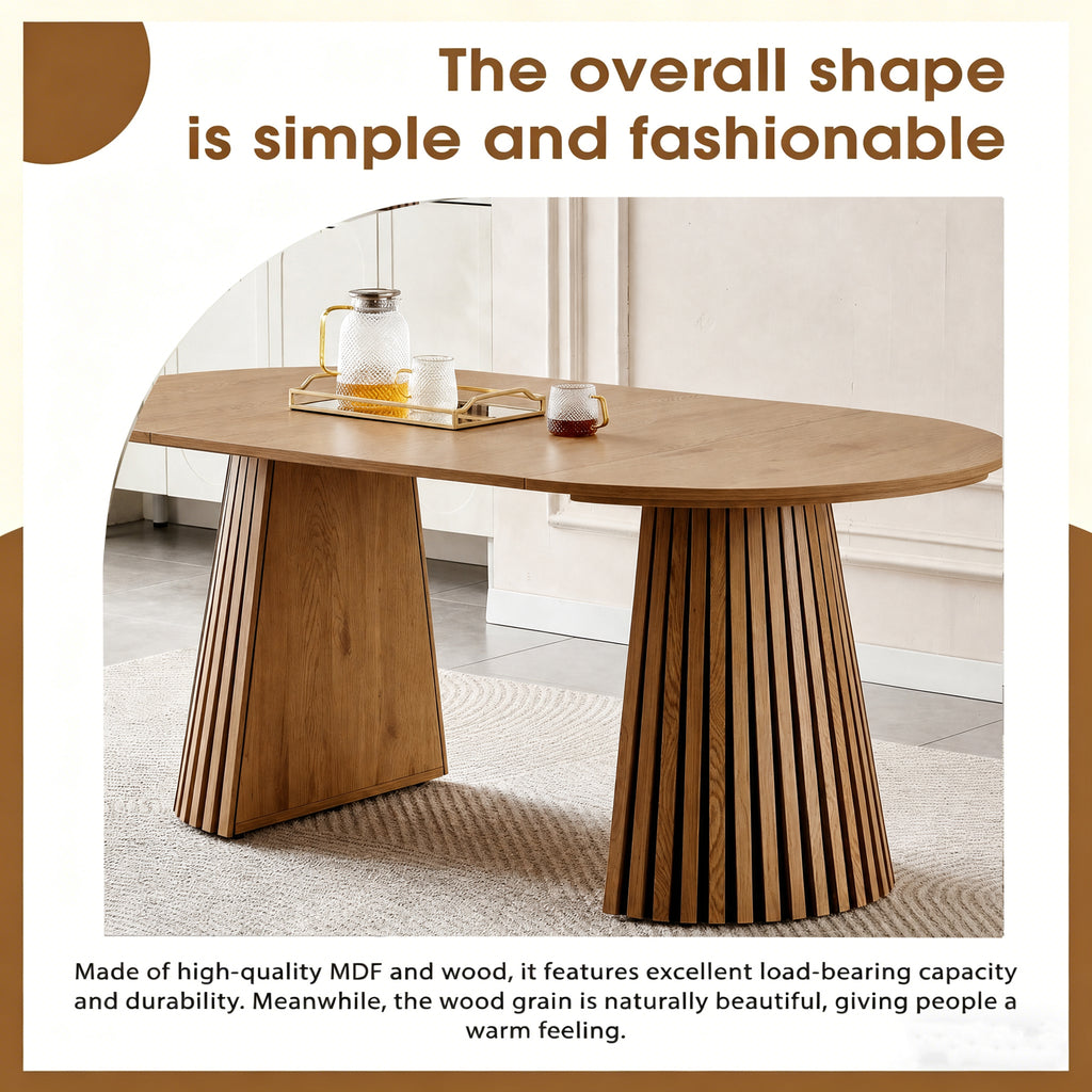Flexible and Extendable Wooden Dining Table