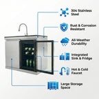 Sink and Fridge Combo for Outdoor Kitchen