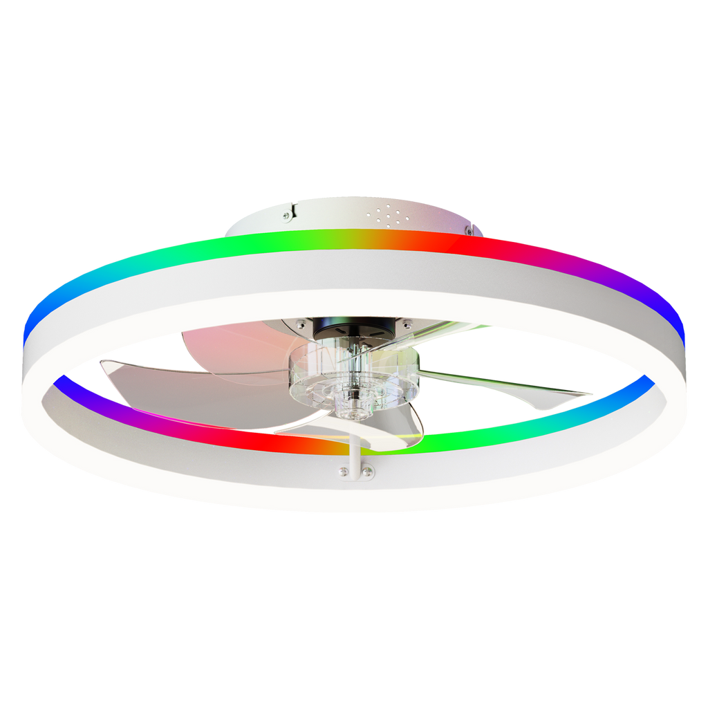 19.7" RGB Flush Mount Ceiling Fan with Light