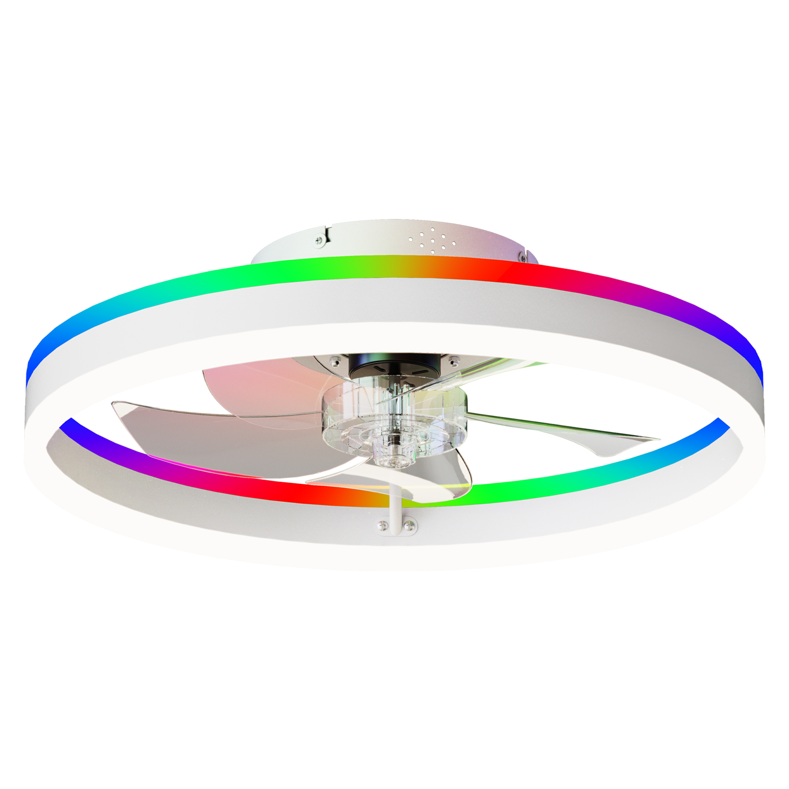 19.7" RGB Flush Mount Ceiling Fan with Light