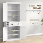 HOMCOM 72" Kitchen Pantry, Tall Storage Cabinet