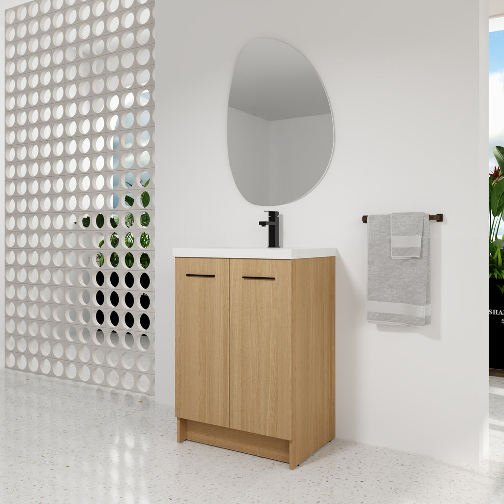 24" Freestanding Bathroom Vanity with Resin Sink