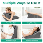 Ergonomic Spinal Posture Support Bed Pillow - Grey