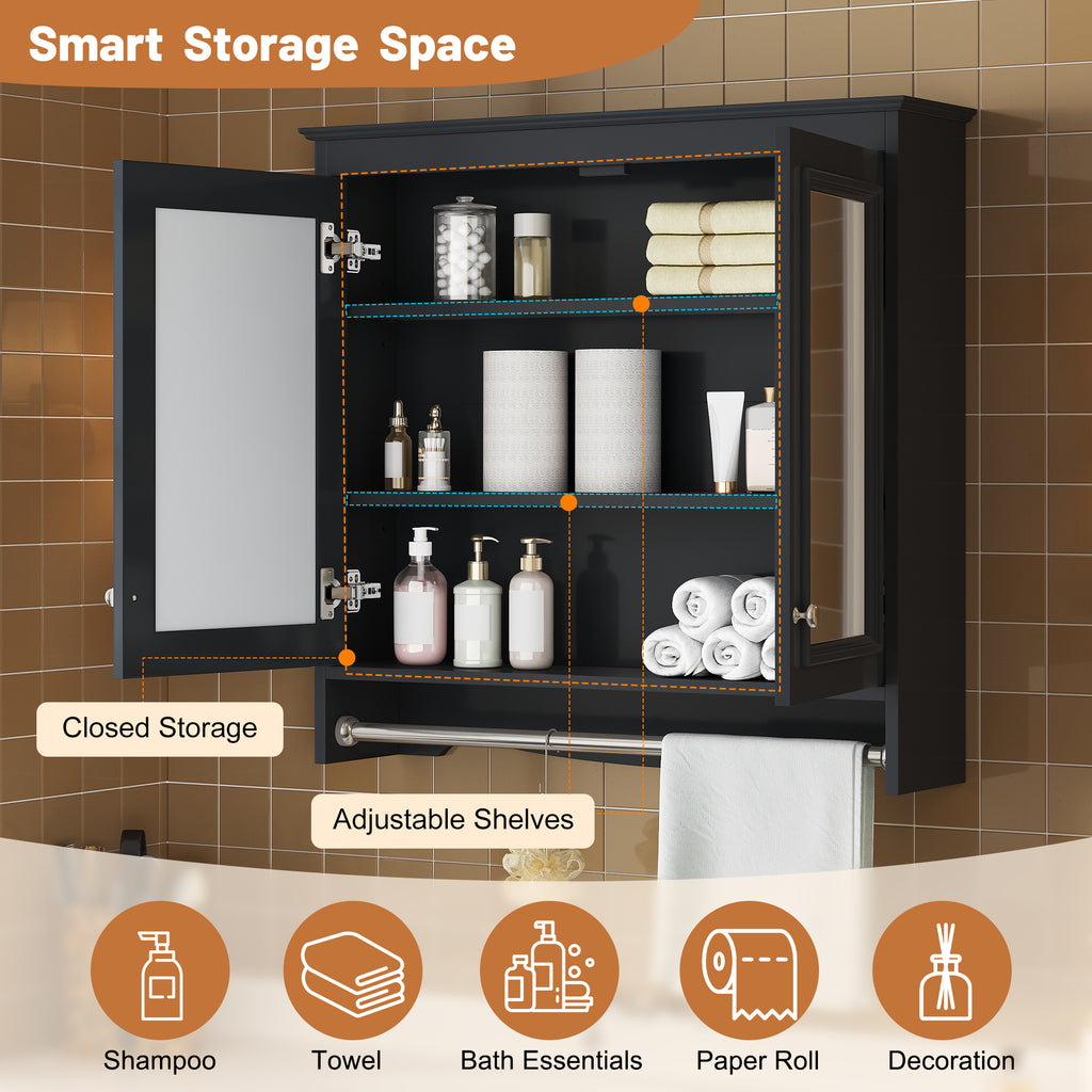 3-in-1 Bathroom Mirror Cabinet