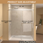 48" Width x 72" Height Single Sliding Shower Door