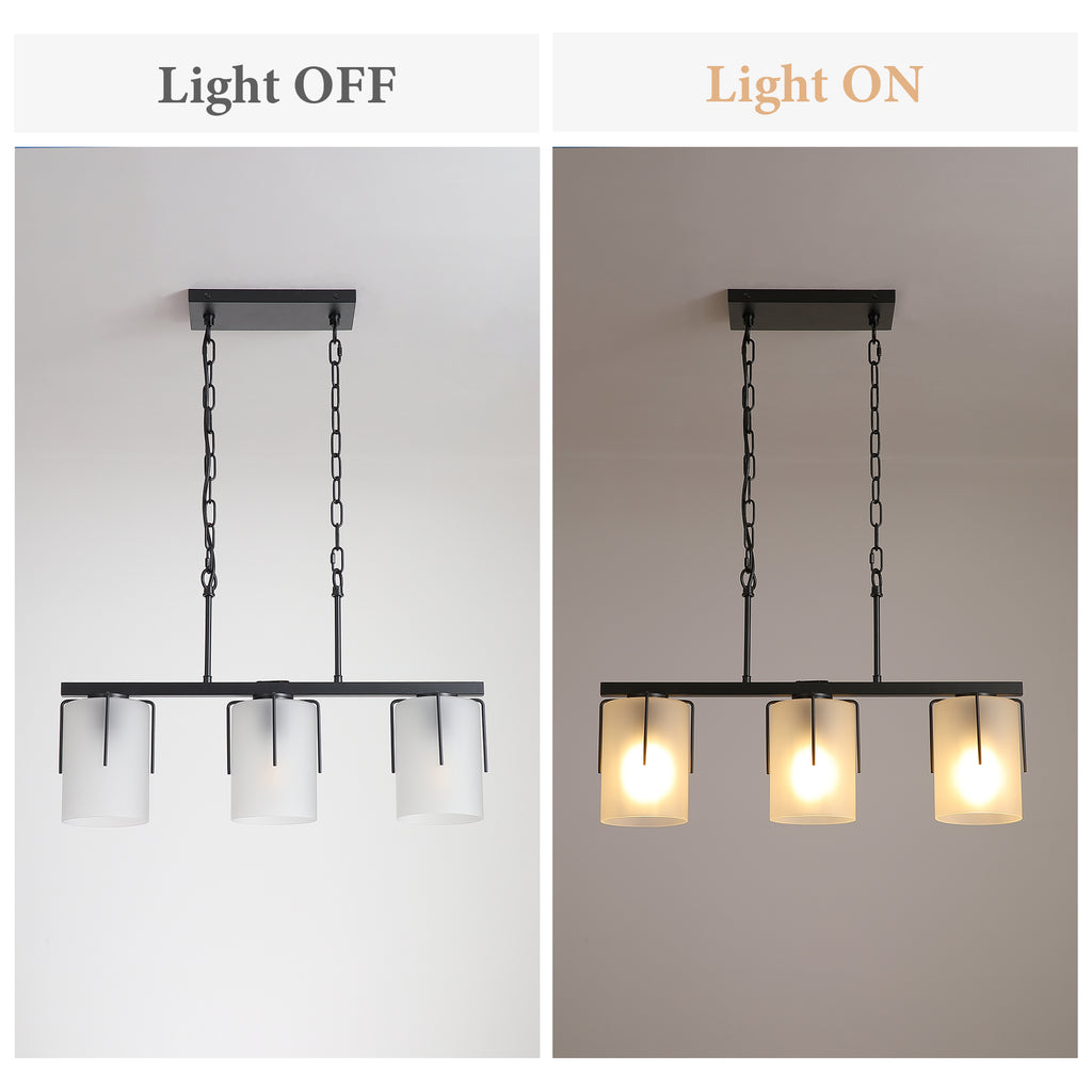 Minimalist 3-Light Linear Chandelier
