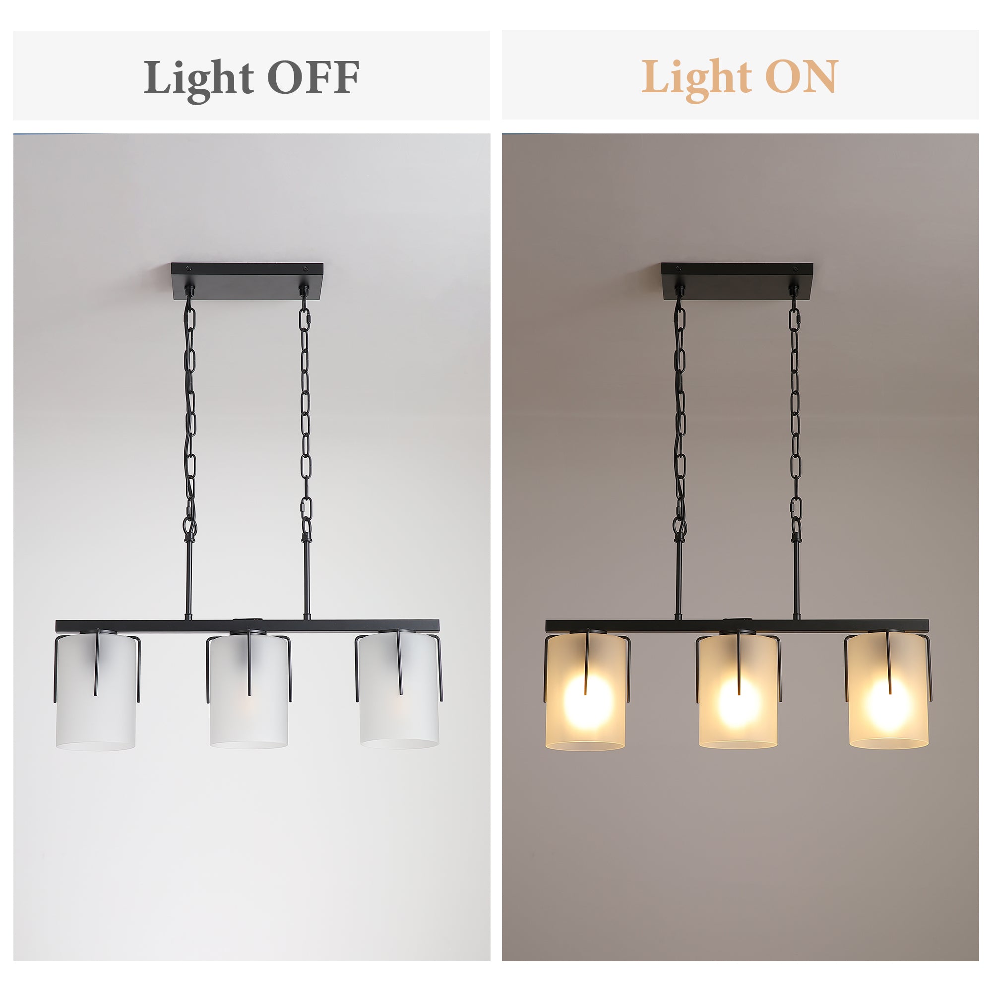 Minimalist 3-Light Linear Chandelier