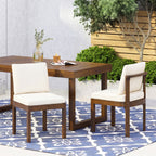 Acacia Wood Outdoor Dining Chair Set of 2