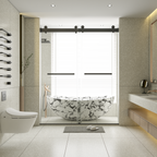 Frameless Double Sliding Soft-Close Shower Door - Matte