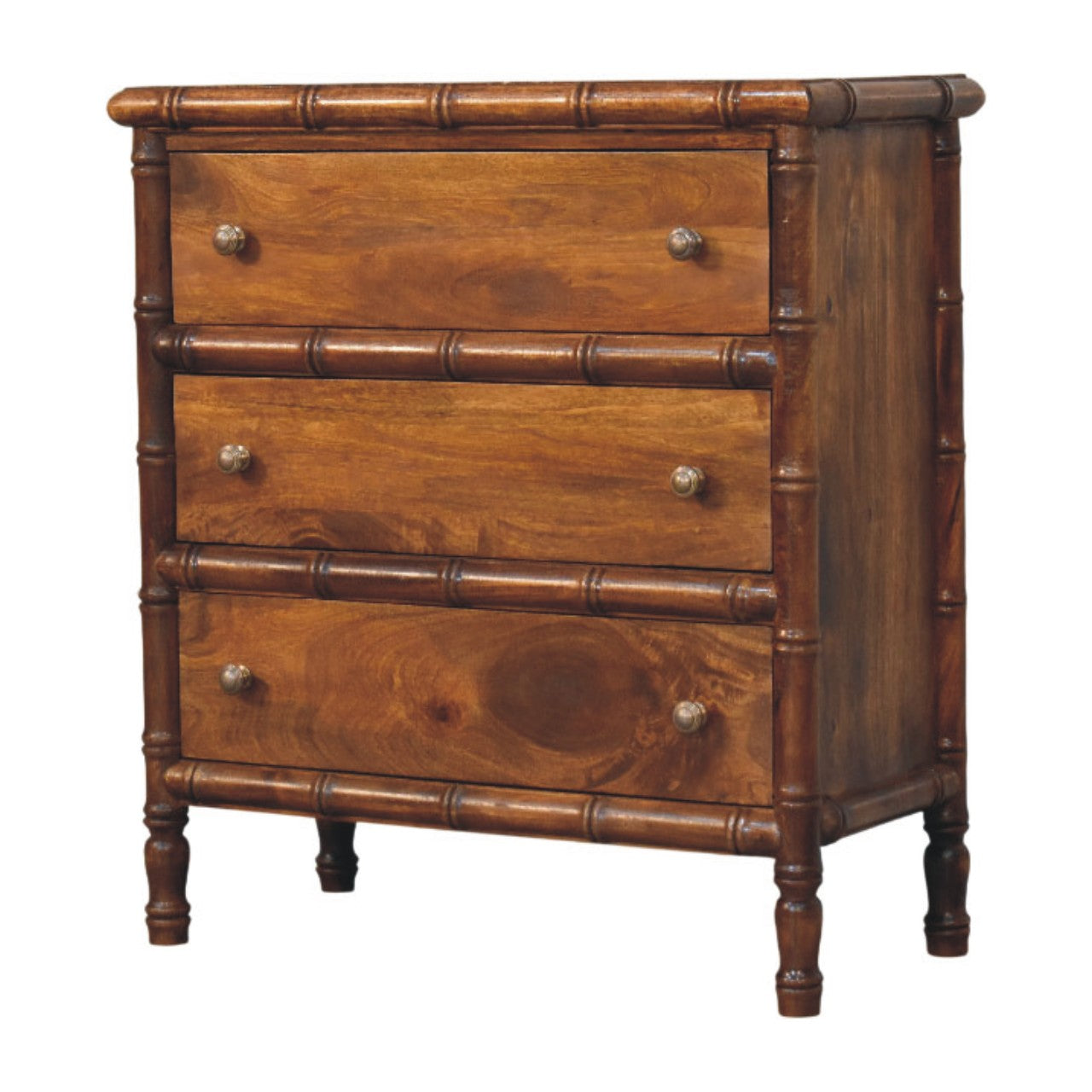 Solid Wood Bamboo 3 Drawer Chest