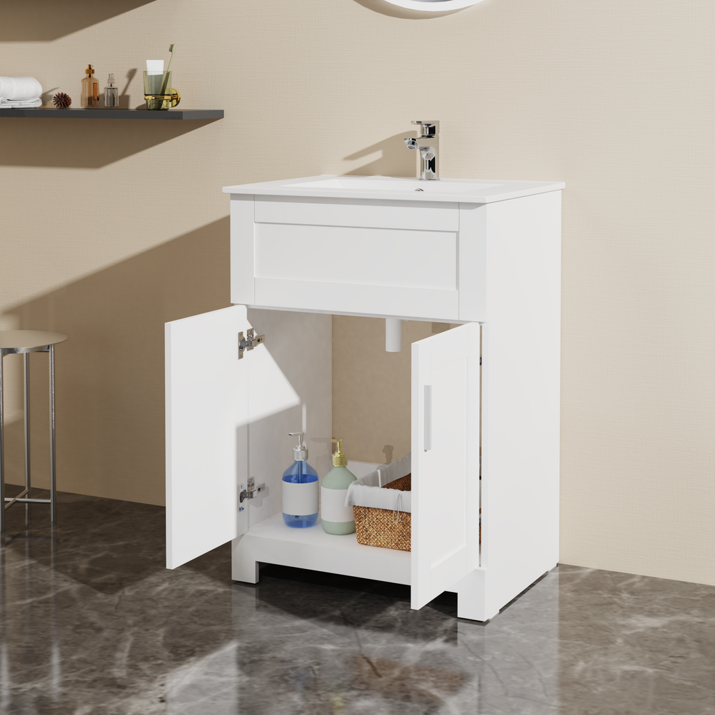 Goodyo 24" Sink Bathroom Vanity Laundry Cabinet Combo