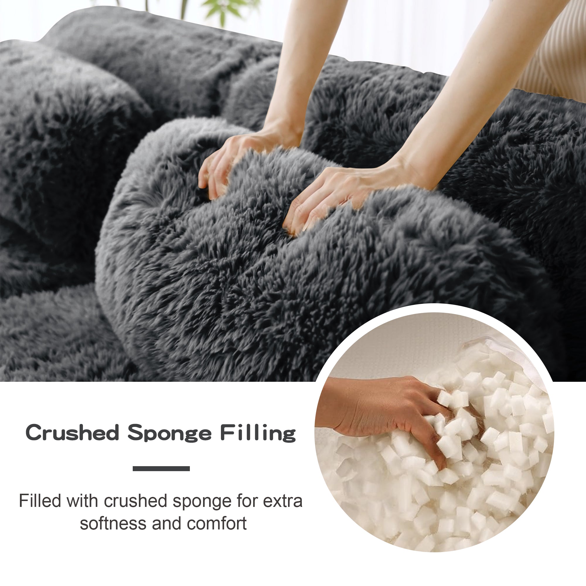 U-Shaped Boneless Sofa with High Density Sponge