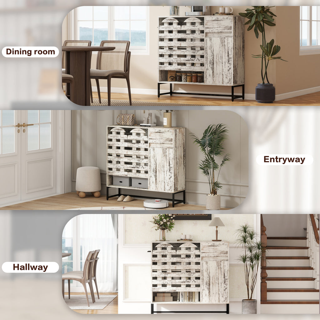 44.3" Farmhouse Sideboard Cabinet with Storage
