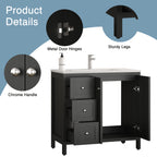 35.5" Bathroom Vanity - Modern Bathroom Cabinet with Basin