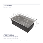 Stainless Steel Kitchen Sink - 32"x19" Single Bowl