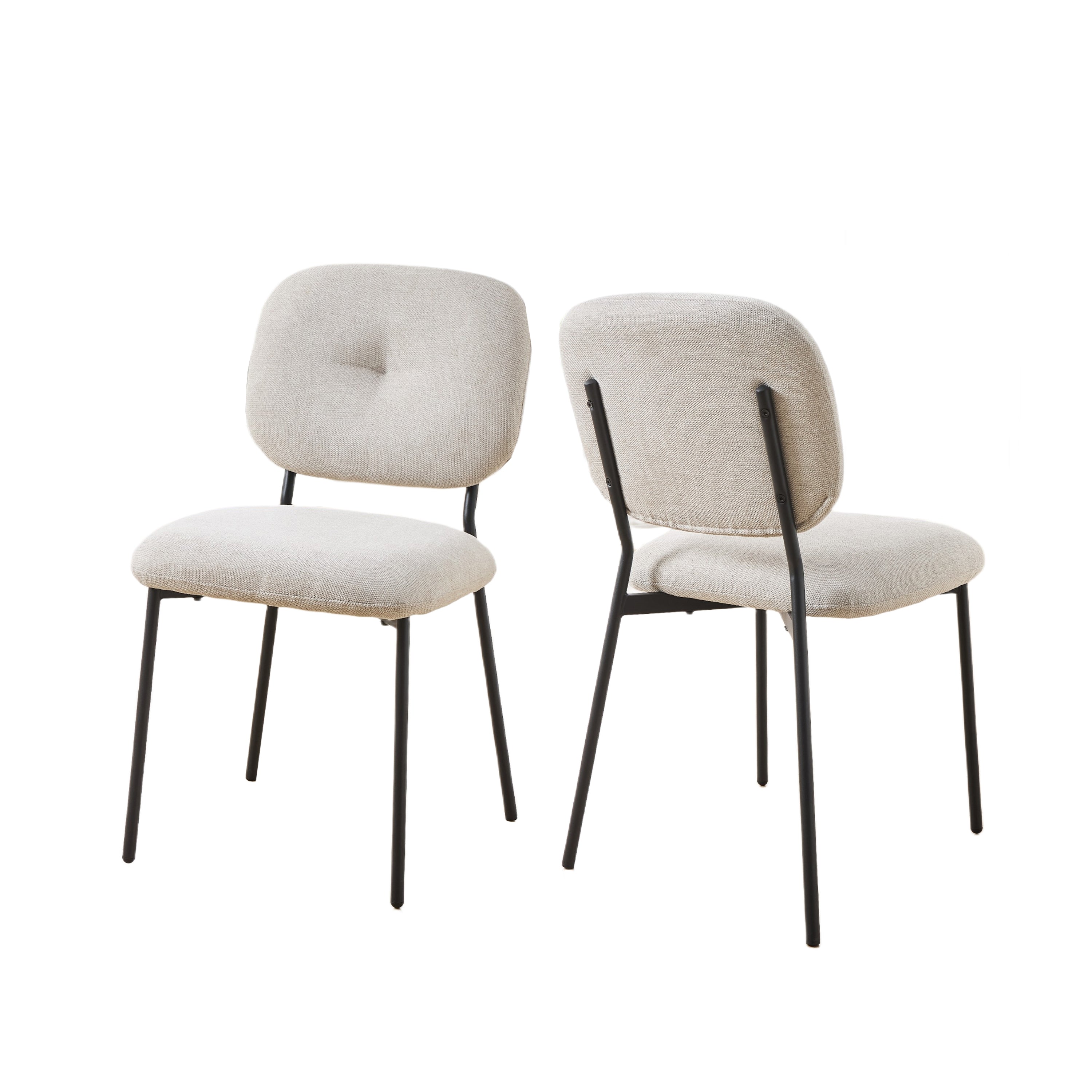 Modern 4-Person Dining Set with Bamboo & MDF Table and Fabric Chairs