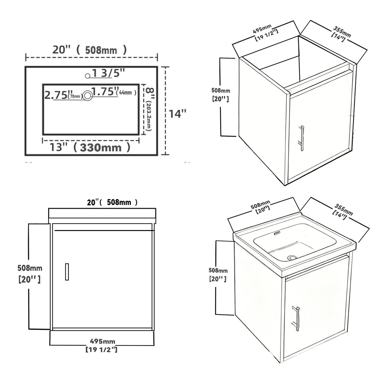 20" Floating Bathroom Vanity