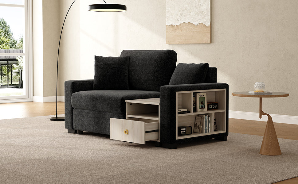 Modern Sofa Couch with Storage Armrest