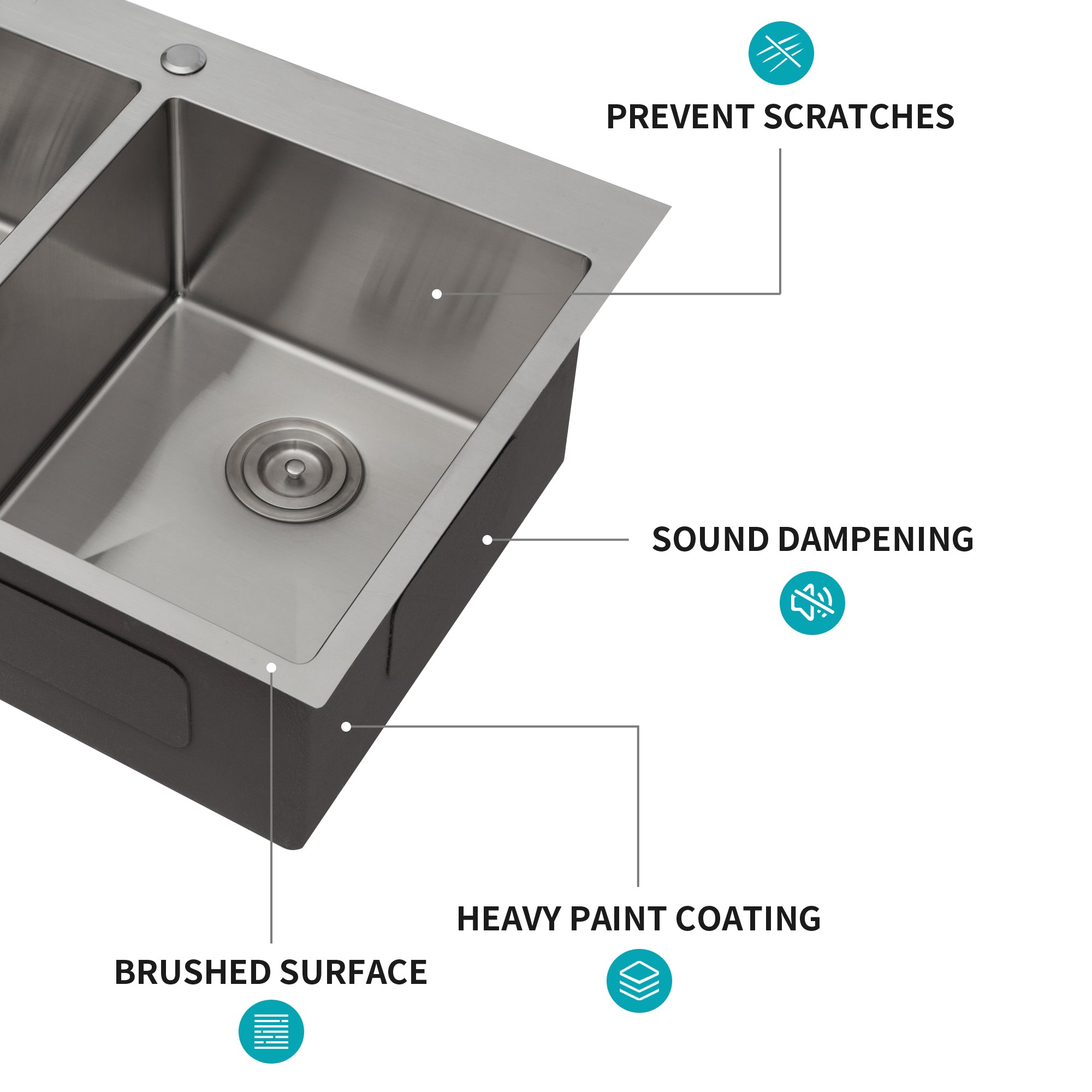 Double Bowl (50/50) Drop In Sink - Stainless Steel