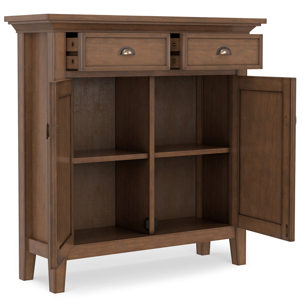 Redmond 36 Inch Wide Solid Wood Entryway Storage Cabinet in Rustic