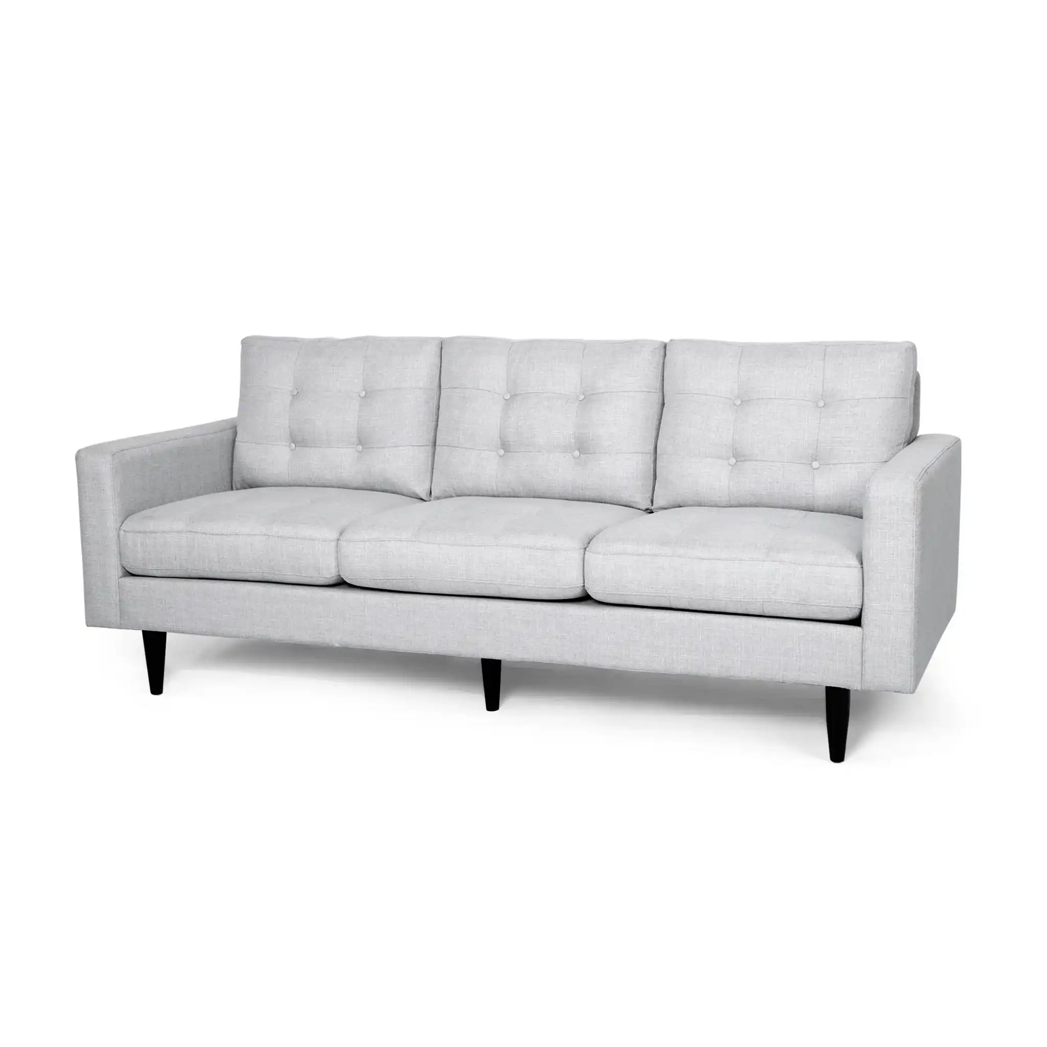 Jenny Contemporary Tufted Fabric 3-Seater Sofa