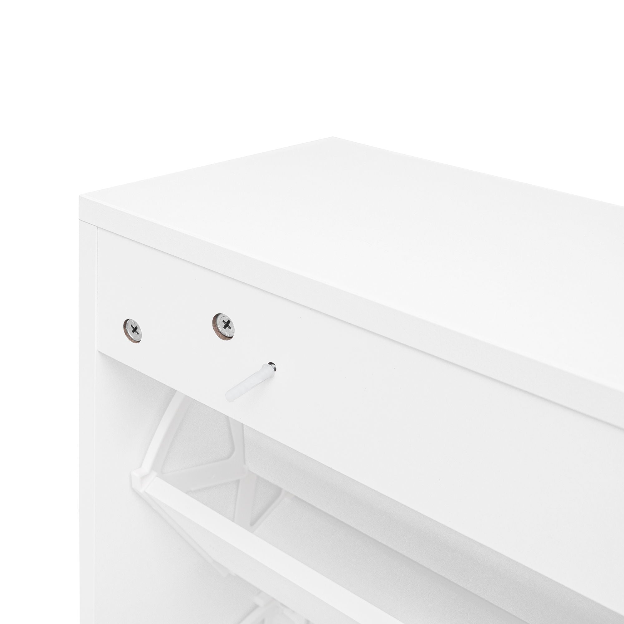 Modern Rattan 3 Door Shoe Rack Cabinet for Entryway