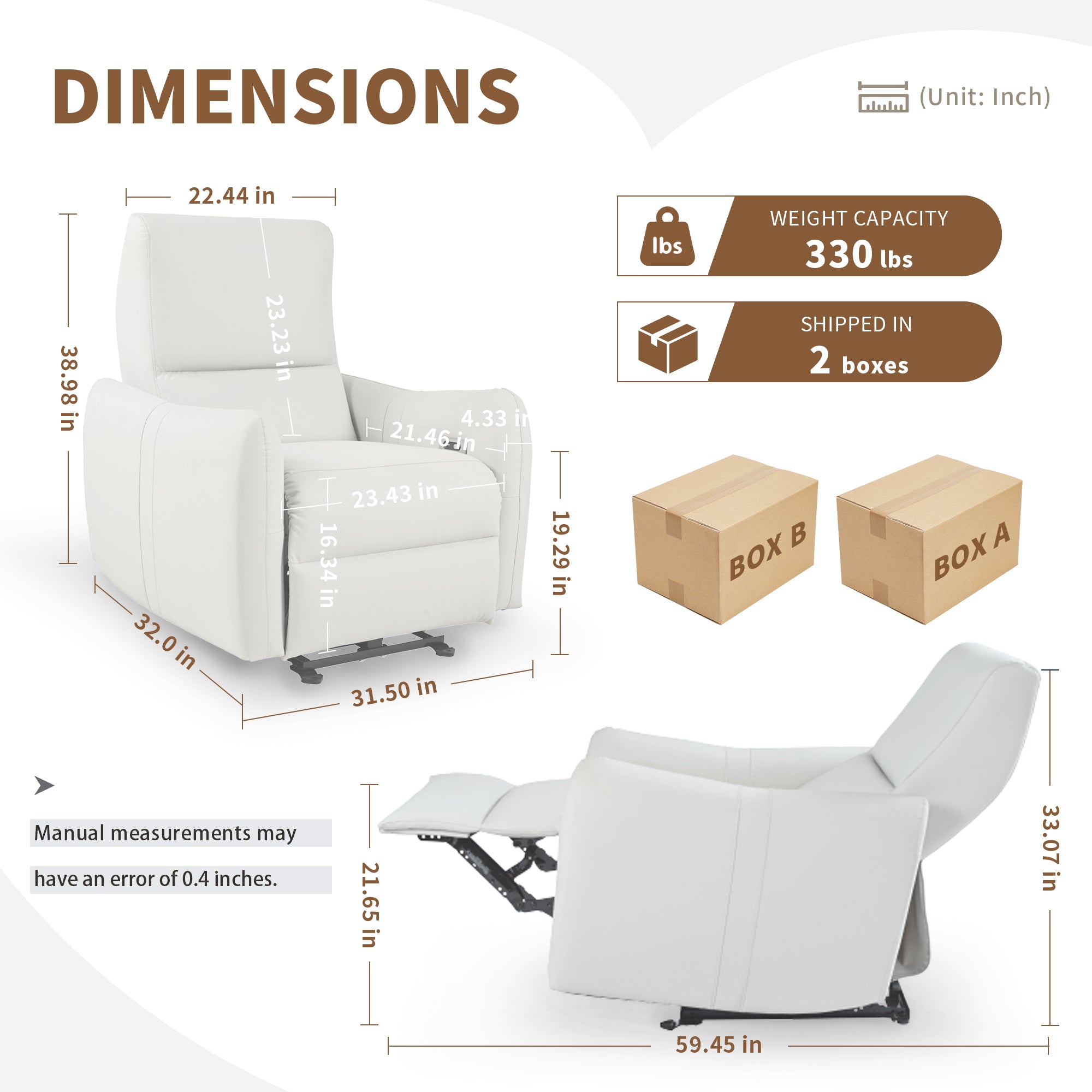 Wall Hugger Power Recliner Chair for Small Spaces