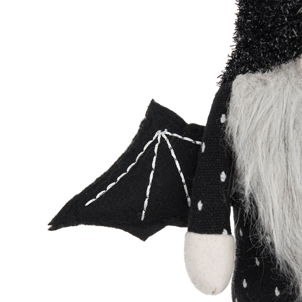 Fabric Black Gnome With Wings Decor