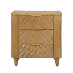 Mid-Century Fluted 3 Drawers Nightstand