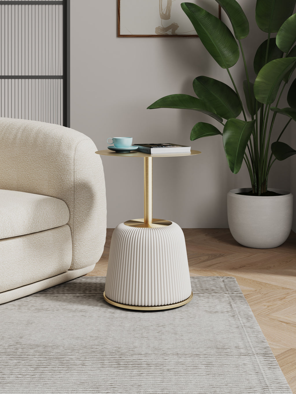Anderson Metal Top Upholstered End Table