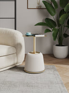 Anderson Metal Top Upholstered End Table