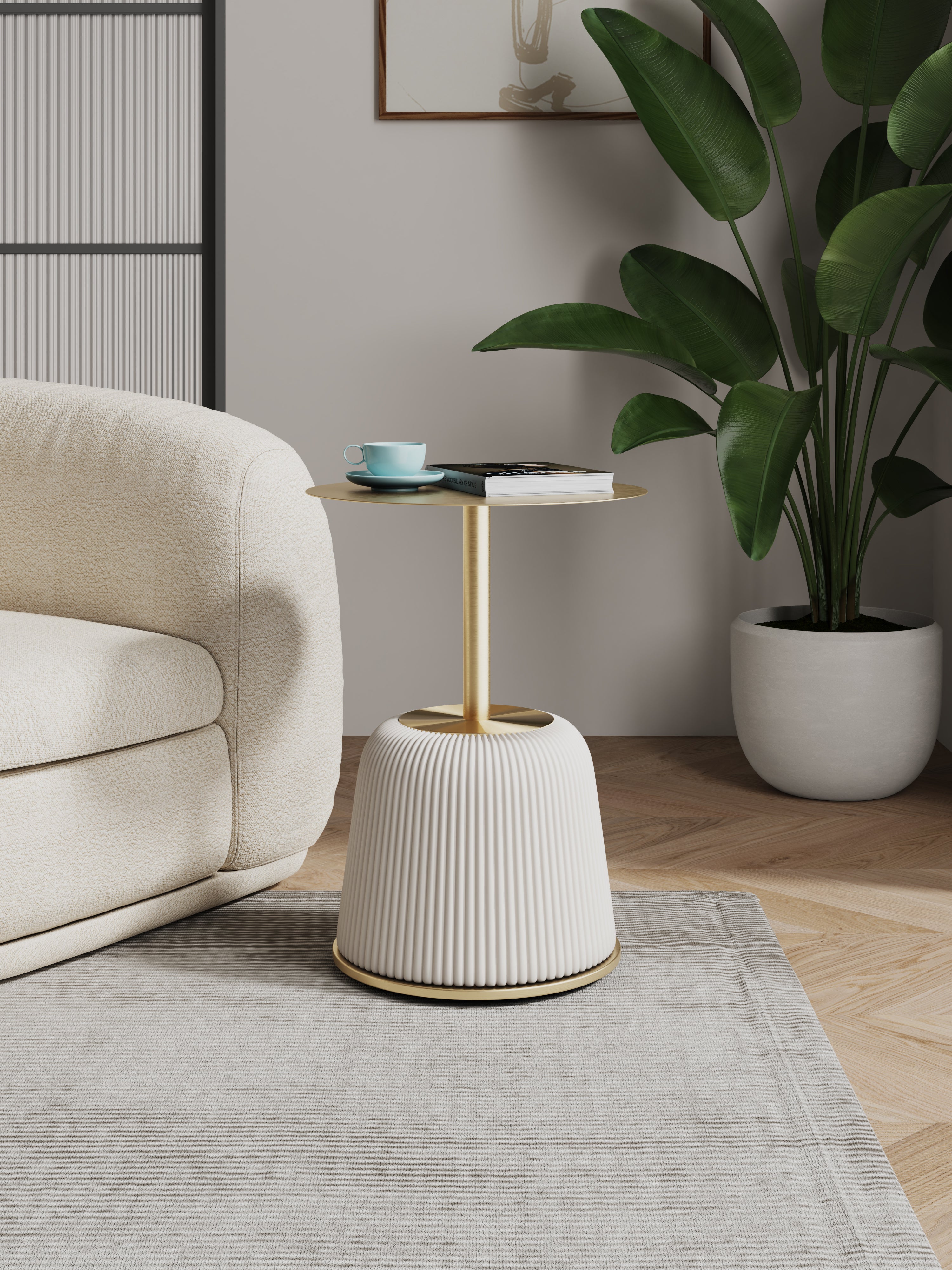 Anderson Metal Top Upholstered End Table