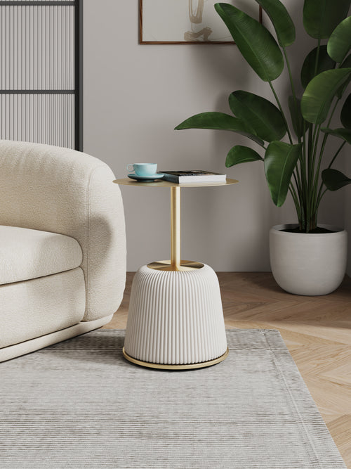 Anderson Metal Top Upholstered End Table