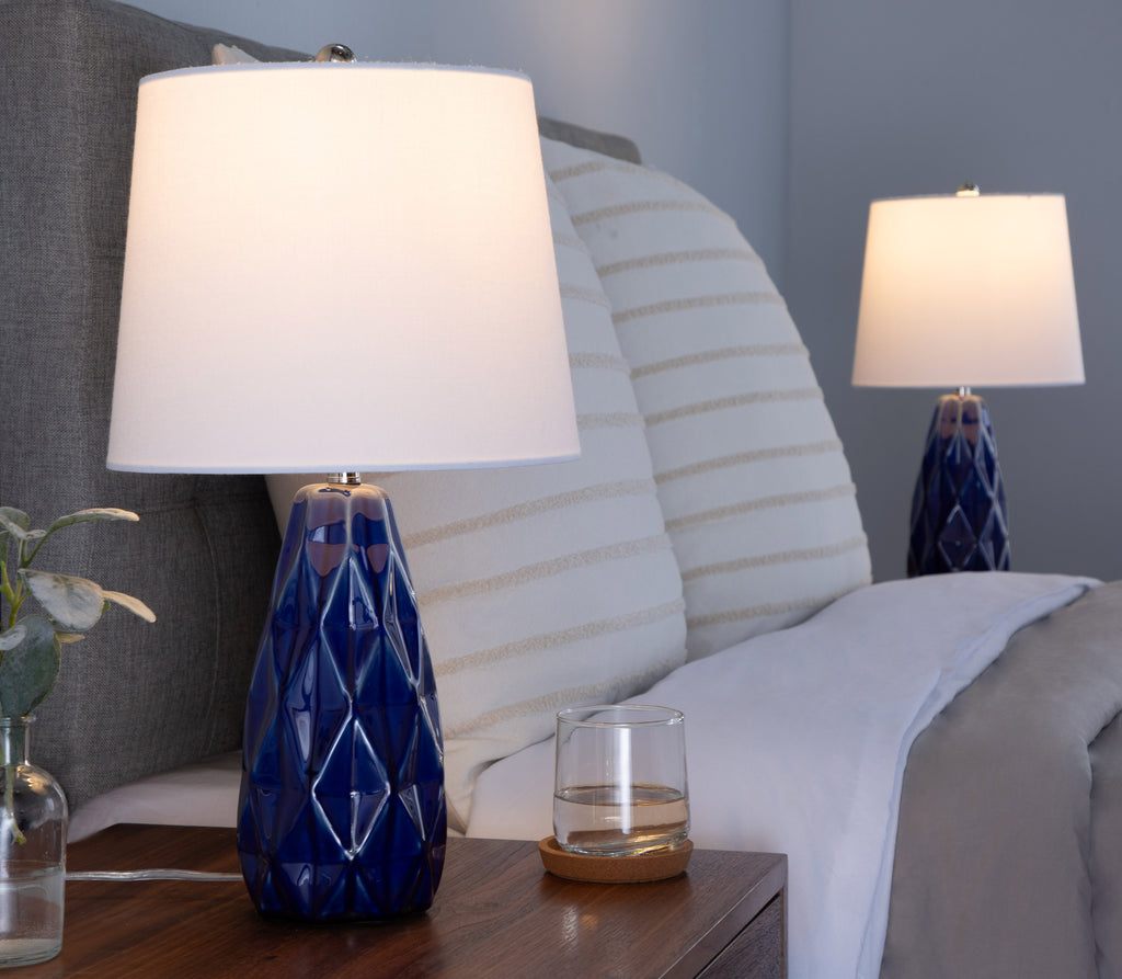 Hex 20" Contemporary Ceramic Accent Lamp in Estate