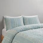King/Cal King 3 Piece Cotton Jacquard Duvet Cover Set