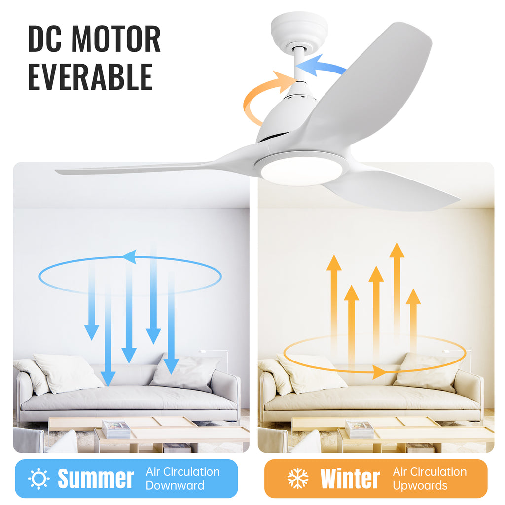 52 Inch Modern Ceiling Fan with 22W LED Light