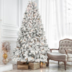9Ft Flocked Christmas Tree With 850 UL Lights