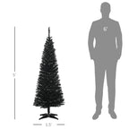 Slim Xmas Tree with Plastic Stand, 5' Artificial Pencil Christmas Tree
